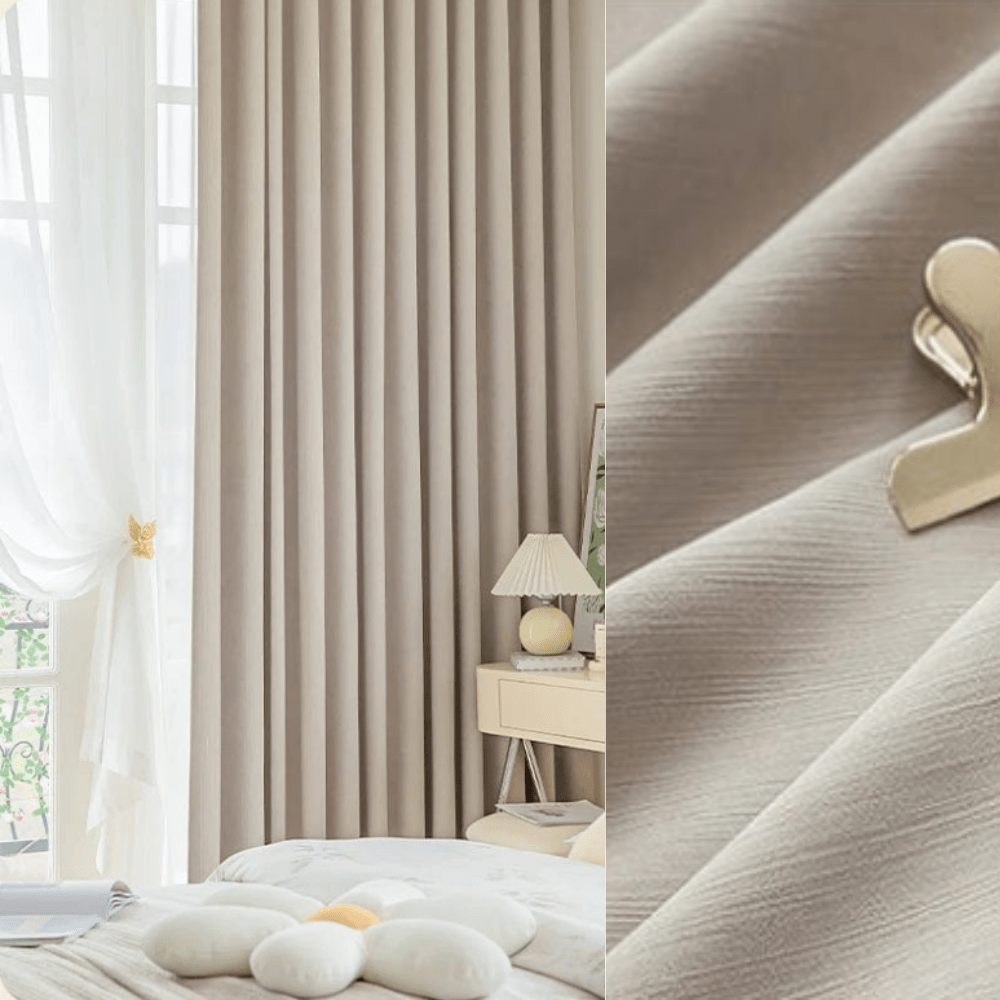 Rideau salon beige occultant moderne L'atelier Rideau